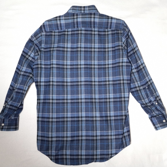 Paul Stewart button flannel shirt men's size Large made in Italy - Picture 3 of 8